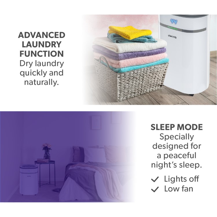 Refurbished electriQ 25 Litre Smart App Alexa Low Energy Dehumidifier with True Hepa and UV Air Purifier