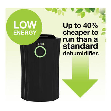 Refurbished electriQ 20 Litre Black Low Energy UV Antibacterial Dehumidifier with HEPA Air Purifier