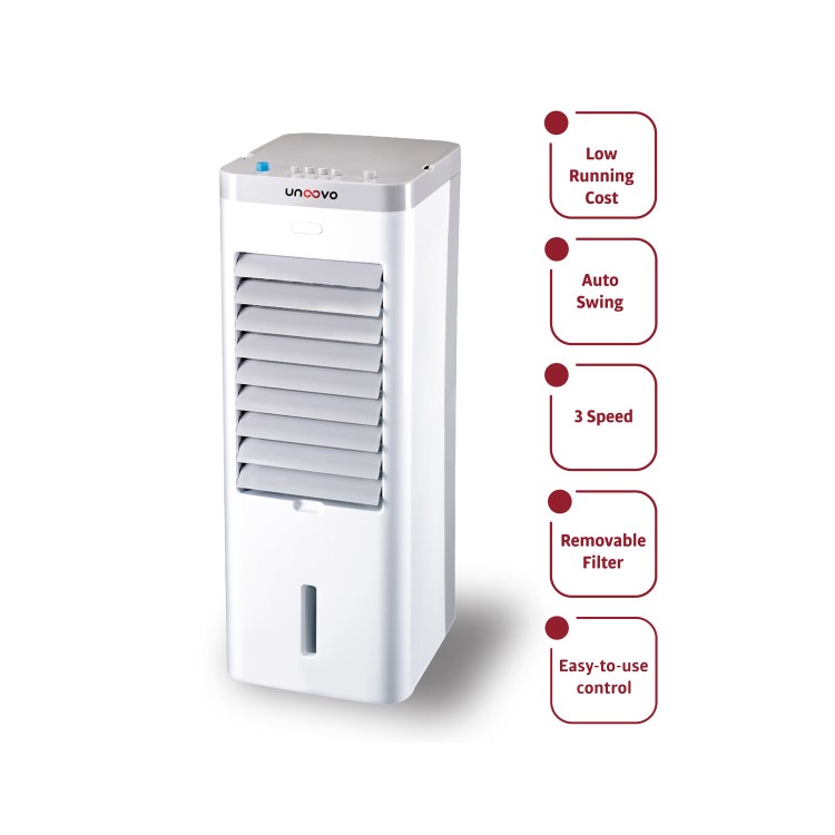 GRADE A2 - Unoovo Slimline Eco 7L Portable Evaporative Ice Air Cooler and Air Purifier/Humidifier