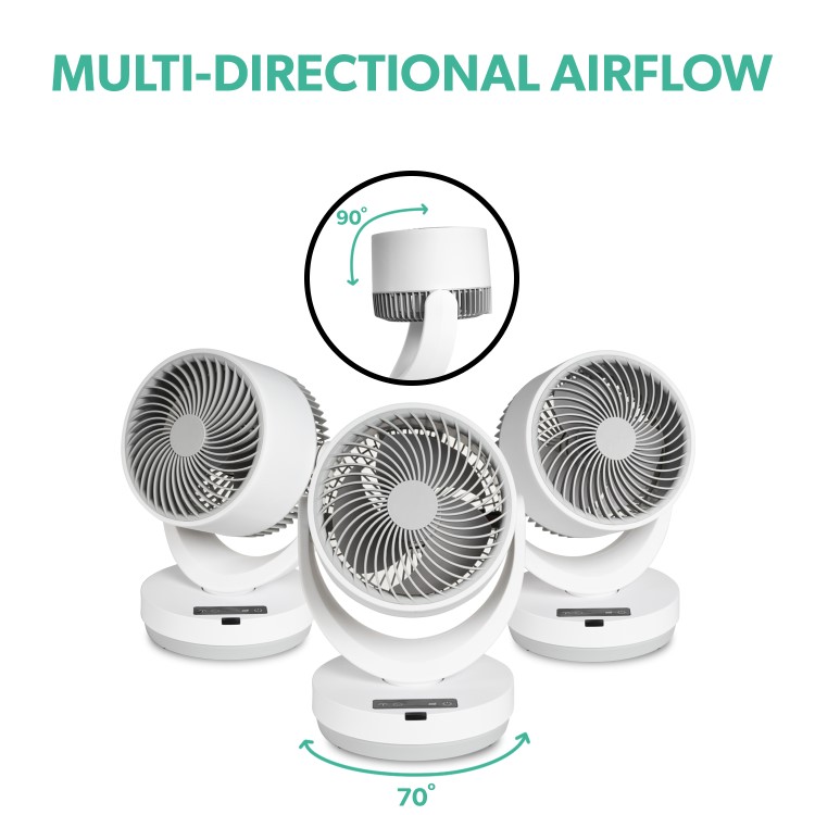 GRADE A2 - electriQ 6 Inch Quiet Low Energy DC Oscillating Desk Fan - White