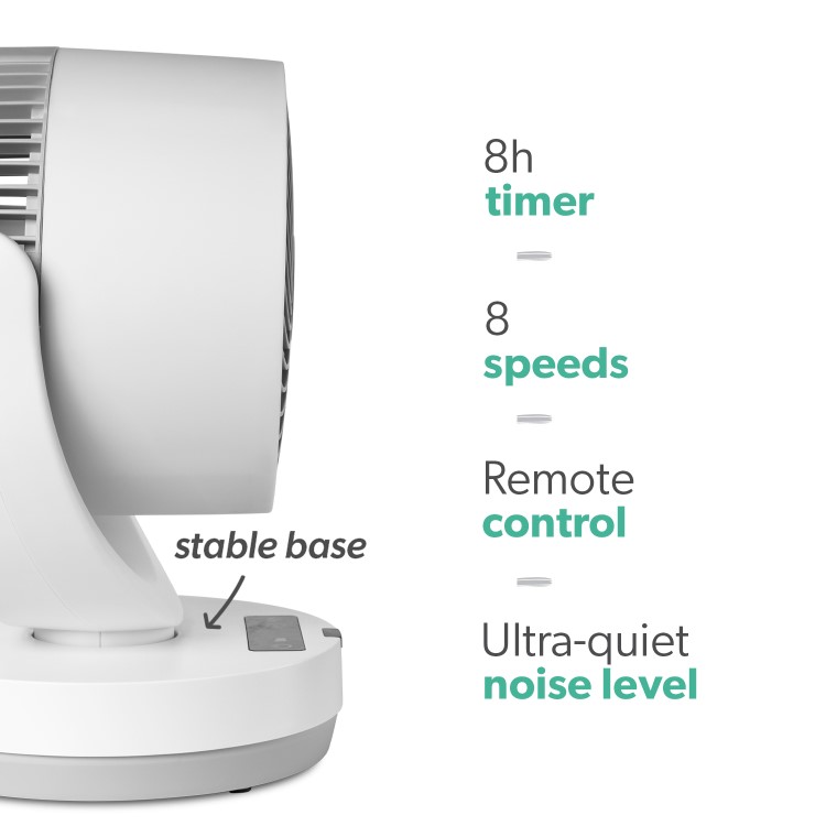 GRADE A2 - electriQ 6 Inch Quiet Low Energy DC Oscillating Desk Fan - White