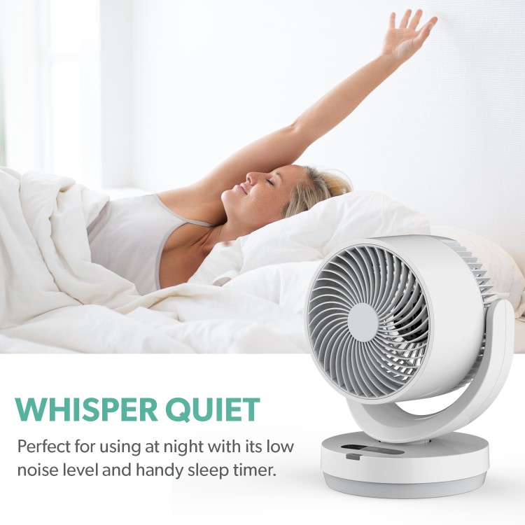 GRADE A2 - electriQ 6 Inch Quiet Low Energy DC Oscillating Desk Fan - White