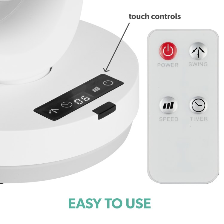GRADE A2 - electriQ 6 Inch Quiet Low Energy DC Oscillating Desk Fan - White