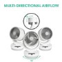 GRADE A2 - electriQ 6 Inch Quiet Low Energy DC Oscillating Desk Fan - White