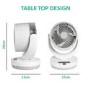 GRADE A2 - electriQ 6 Inch Quiet Low Energy DC Oscillating Desk Fan - White