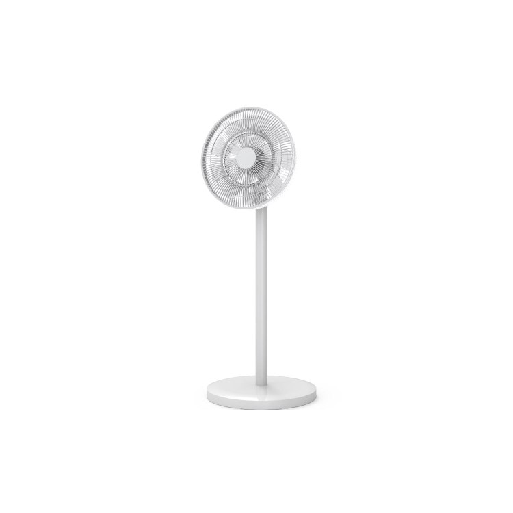 electriQ 12 Inch Quiet Low Energy DC Oscillating Pedestal Fan - White
