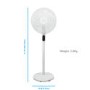 electriQ 16 Inch  Low  Energy  Quiet DC Pedestal Floor and Table Fan  with Remote Control Timer and  Oscillation Functions
