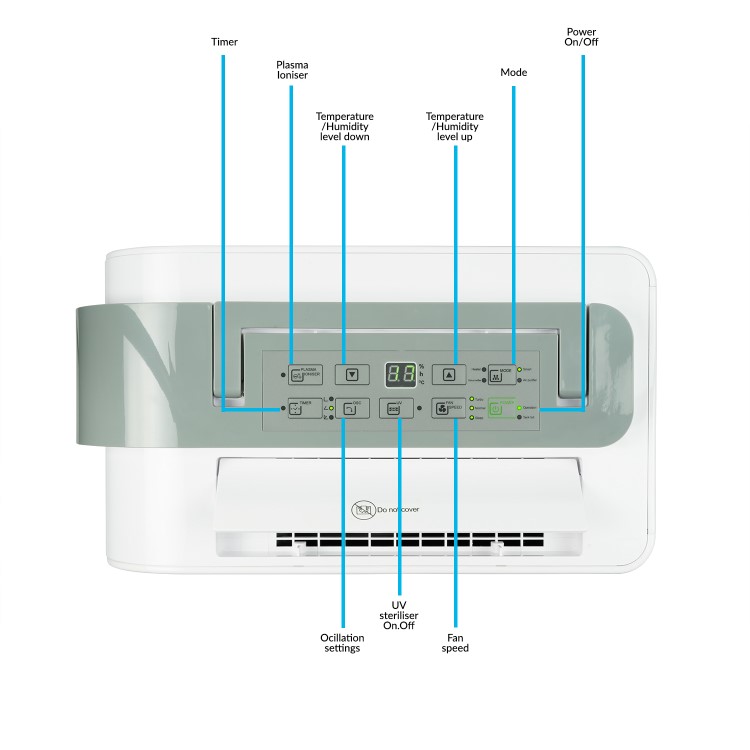 Refurbished electriQ 10 Litre Smart App Alexa Desiccant Dehumidifier with Heater and HEPA Air Purifier