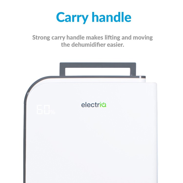 Refurbished electriQ 10 Litre Smart App Alexa Desiccant Dehumidifier with Heater and HEPA Air Purifier