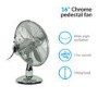 GRADE A2 - electriQ 12 Inch Chrome Desk Fan With Oscillating Function