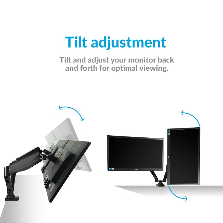 electriQ Dual Monitor Arms with USB Ports for monitors up to 27 inch