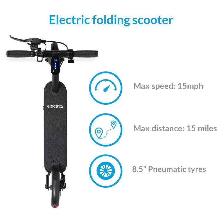 GRADE A2 - electriQ Active Electric Scooter - Black - 25km Range - 25km/h 
