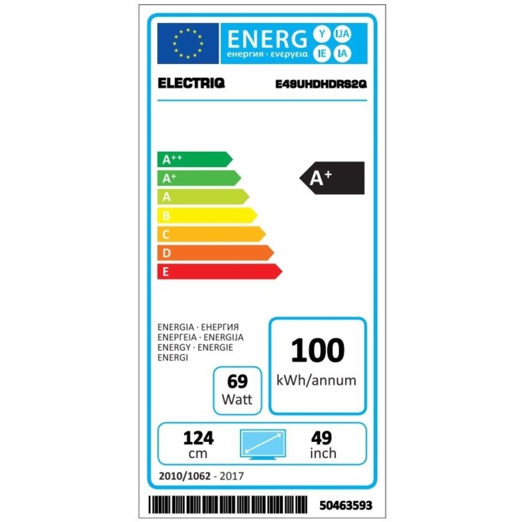 electriQ 49" 4K Ultra HD Smart HDR LED TV with Dolby Vision and Freeview Play