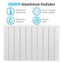 GRADE A2 - electriQ 2000W Wall Mountable Low Energy Smart WiFi Alexa Aluminium Designer Radiator - Bathroom Safe IP24