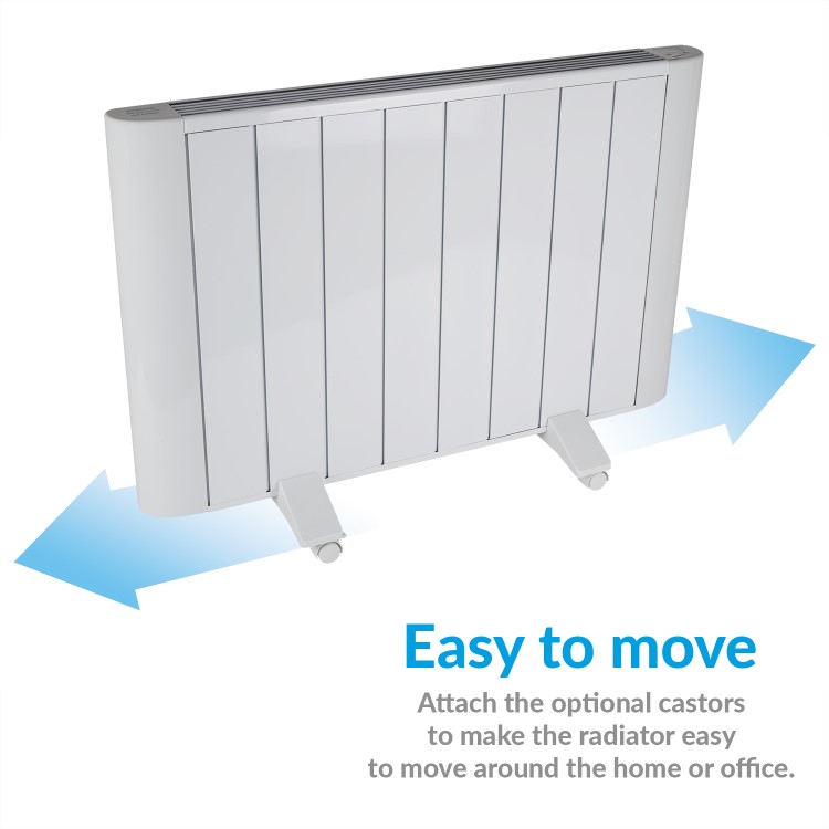 GRADE A2 - electriQ 2000W Wall Mountable Low Energy Smart WiFi Alexa Aluminium Designer Radiator - Bathroom Safe IP24