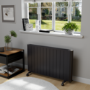 electriQ 2000W Smart Electric Designer Aluminium Panel Heater With LED Display - Wall Mountable - Black