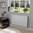 EAH20LEDWW electriQ 2000W Smart WiFi Aluminium Electric Designer Radiator Gloss White Wall Mounted - Energy Efficient Panel Heater