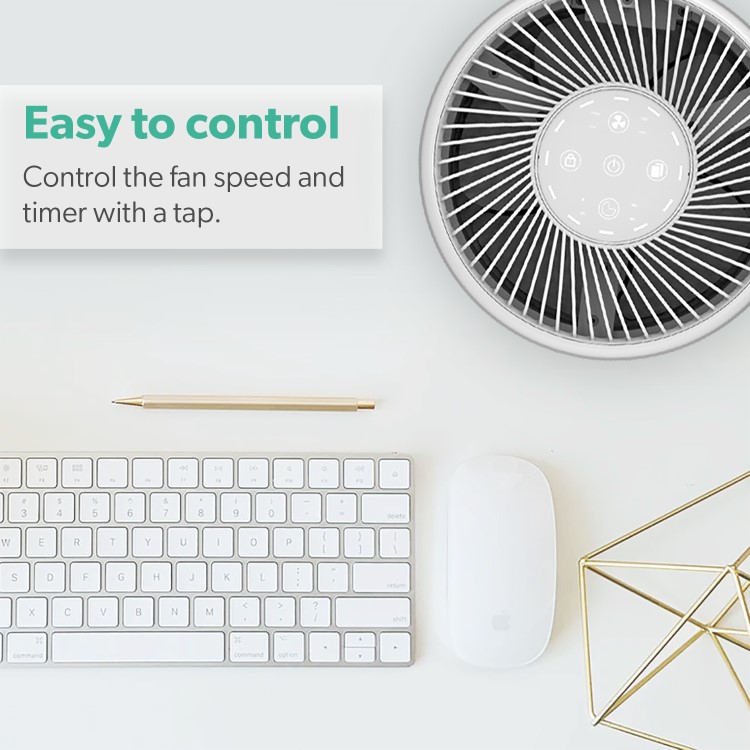 GRADE A2 - electriQ 360 Degree Air Purifier Smart WiFi Alexa with Air Quality Sensor and HEPA Carbon filters-  for rooms up to 40 sqm