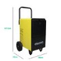 electriQ 50L Industrial Portable Dehumidifier with Metal Body & Large Wheels