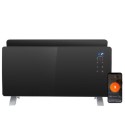 ECGH20WB electriQ 2000W Smart Curved Designer Glass Panel Heater - Wall Mountable & Bathroom Safe - Black
