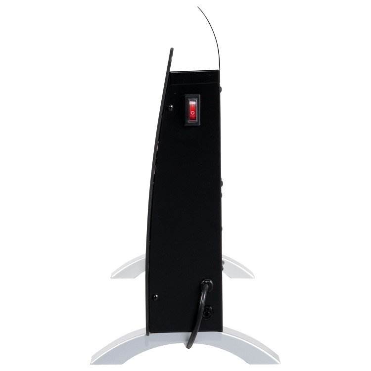 GRADE A1 - electriQ 2000W Smart Curved Designer Glass Panel Heater - Wall Mountable & Bathroom Safe - Black