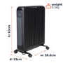 electriQ 2400W Smart Oil-Free Radiator With LED Display -  Black