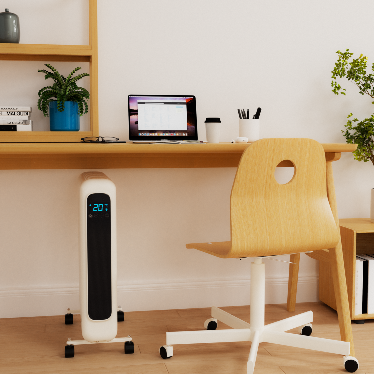 Remote Control Electrical Radiator electriQ 2400W Smart WiFi Oil Free Portable Radiator with Thermostat ...