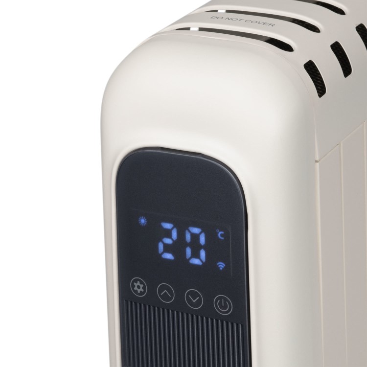 GRADE A2 - electriQ 2400W Smart Oil-Free Electric Portable Radiator With LED Display - White