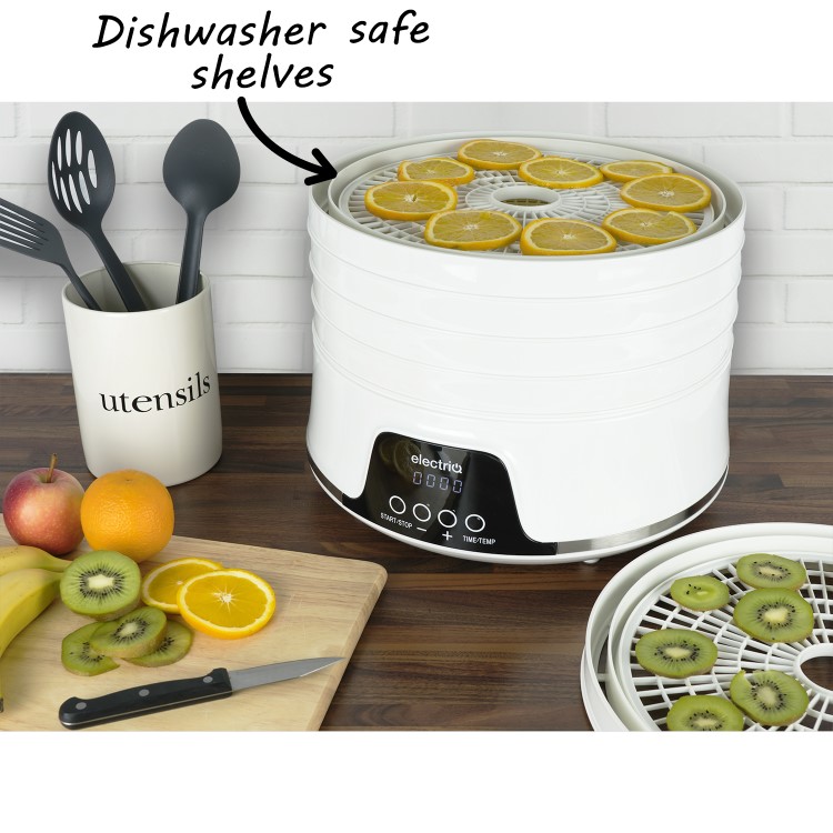 electriQ Digital Insulated Food Dehydrator & Dryer with 5 Shelves and 48 Hour Timer