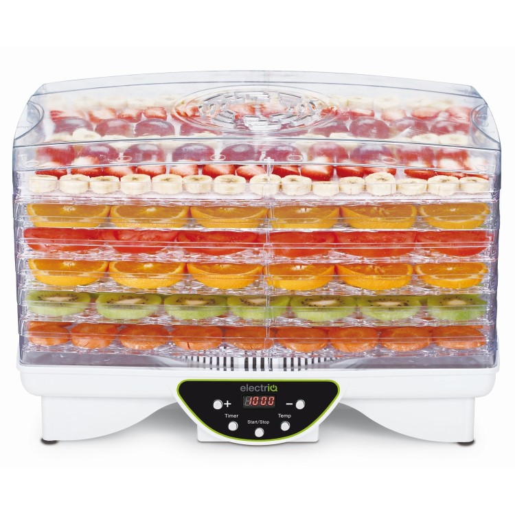 Refurbished electriQ EDFD06 Digital Food Dehydrator with Temperature Control and Timer