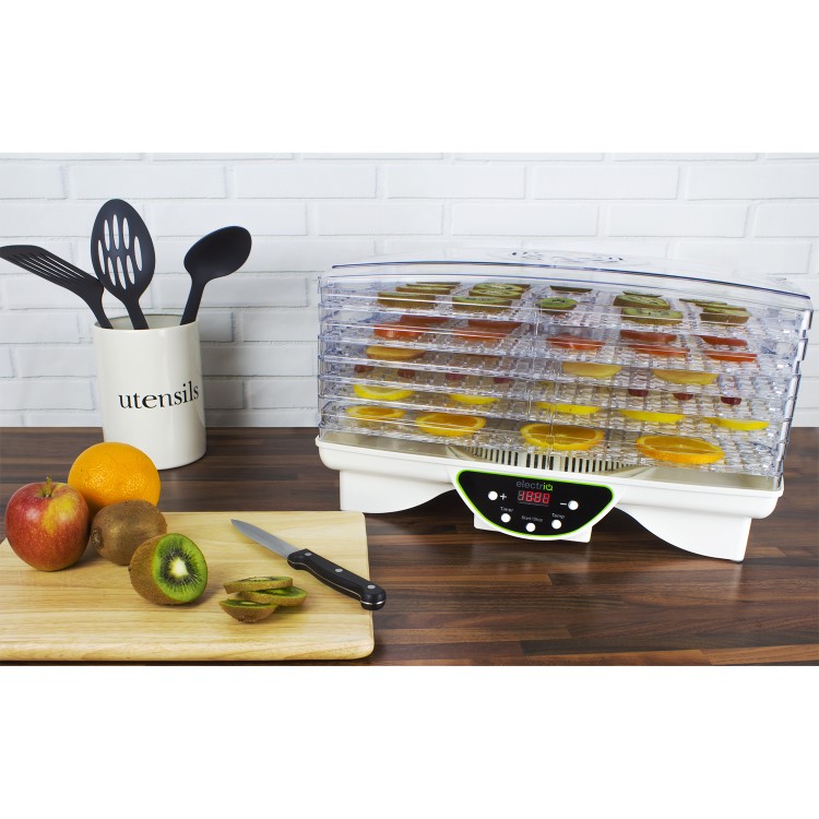 Refurbished electriQ EDFD06 Digital Food Dehydrator with Temperature Control and Timer