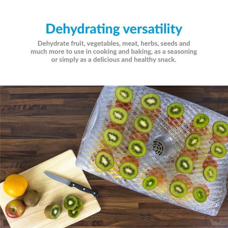 electriQ BPA Free Maxi Digital Food Dehydrator with 6 Collapsible Shelves