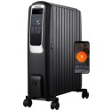 EDR-TRD1025B electriQ 2500W Smart Oil Filled Radiator with Thermostat and Weekly Timer - Black