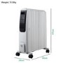 GRADE A2 - 2.5W Smart App Oil Filled Radiator with Alexa Google& Remote - White