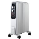 EDR-TRM0820W electriQ 2000W Oil Filled Radiator with Thermostat and 24 hr Timer - White