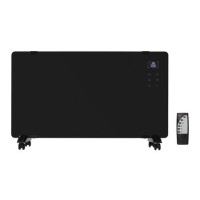Refurbished electriQ 2000W Black Designer Glass Heater Wall Mountable Low Energy  with Smart WiFi Alexa - Ultra Slim only 8cm  Bathroom Safe IP24