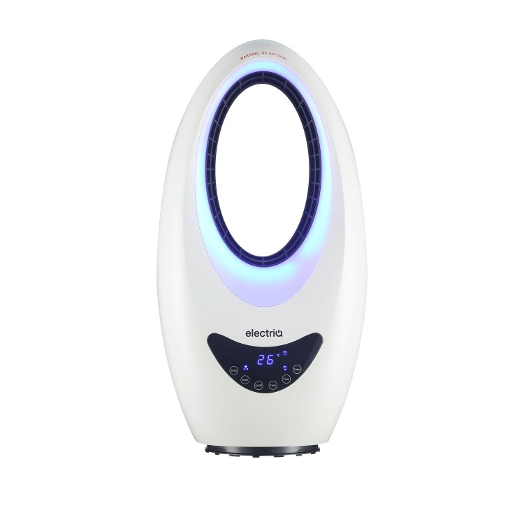 GRADE A1 - electriQ eiQ-AM09 24 inch Hot and Cool Bladeless Fan with Mood Light