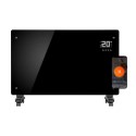 EGH25AWB electriQ 2500W Smart Designer Glass Panel Convection Heater - Wall Mountable & Bathroom Safe - Black