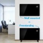 Refurbished electriQ 2500W Smart Designer Glass Panel Convection Heater - Wall Mountable & Bathroom Safe - Black