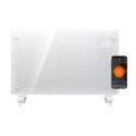 EGH25AW electriQ 2500W Smart Designer Glass Panel Convection Heater - Wall Mountable & Bathroom Safe - White