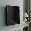 A1/EGH350BWIR Refurbished Low Energy 350W Smart Infrared Designer Glass Panel Heater - IP44 Bathroom Safe Wall Mountable or Free Standing 600x600mm - Black