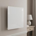 EGH350WWIR Low Energy 350W Smart Infrared Designer Glass Panel Heater - IP44 Bathroom Safe Wall Mountable or Free Standing 600x600mm - White