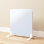 Low Energy 350W Smart Infrared Designer Glass Panel Heater - IP44 Bathroom Safe Wall Mountable or Free Standing 600x600mm - White