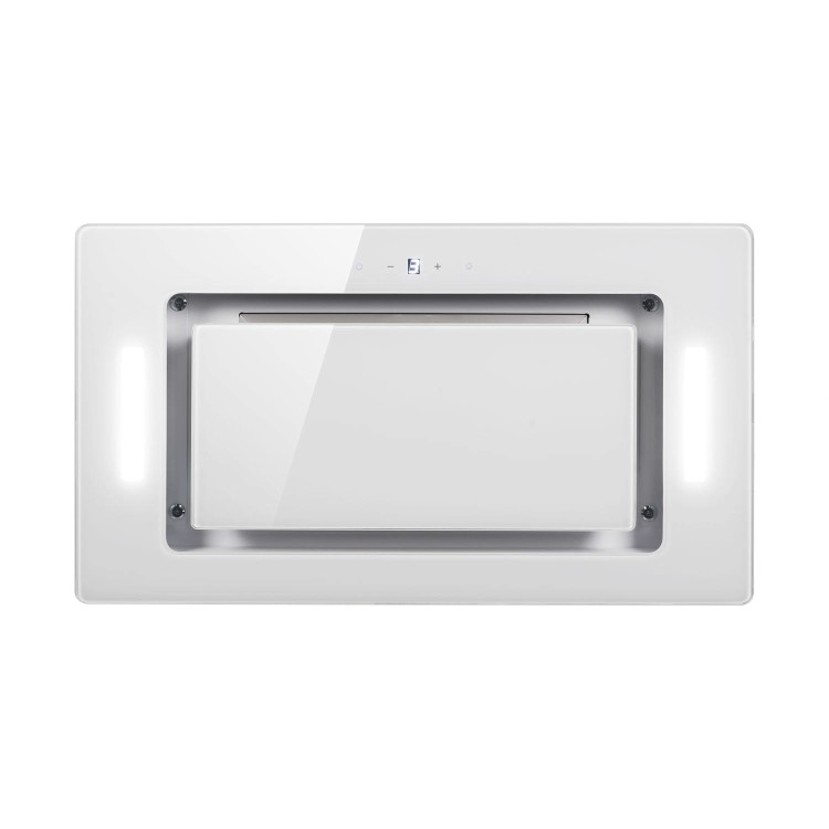 GRADE A1 - electriQ 52cm White Glass Canopy Cooker Hood - 5 Year warranty
