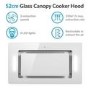 GRADE A1 - electriQ 52cm White Glass Canopy Cooker Hood - 5 Year warranty