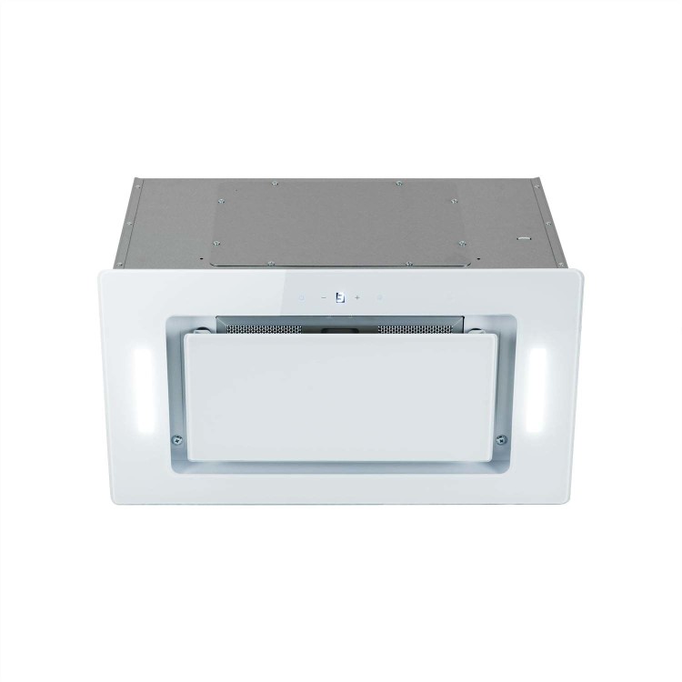 GRADE A1 - electriQ 52cm White Glass Canopy Cooker Hood - 5 Year warranty
