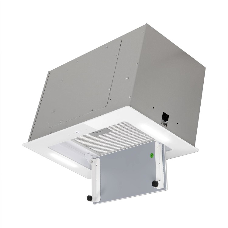GRADE A1 - electriQ 52cm White Glass Canopy Cooker Hood - 5 Year warranty