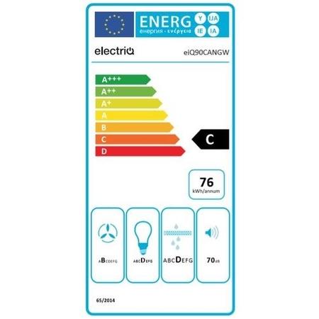 Refurbished electriQ EIQ90CANGW 90cm Canopy Cooker Hood White