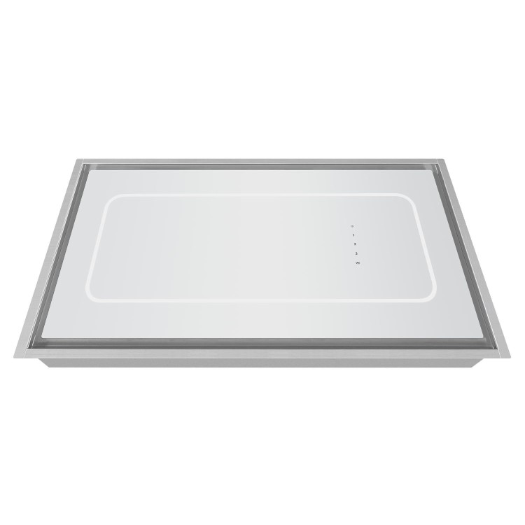 electriQ 90cm Ceiling Cooker Hood with ring light - Stainless Steel