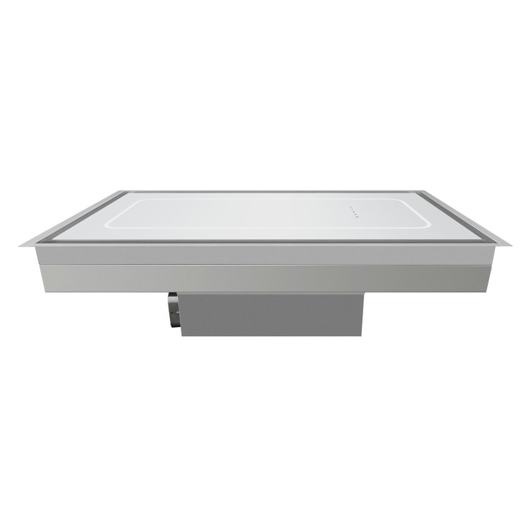 electriQ 90cm Ceiling Cooker Hood with ring light - Stainless Steel